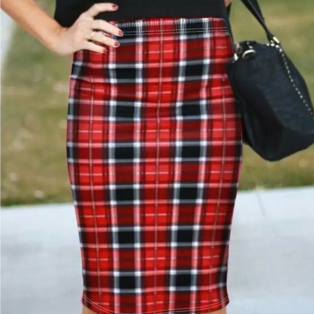 Plaid Red and Black Women's Skirt